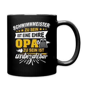 Bademeister Opa Schwimmmeister - Tasse einfarbig - Schwarz - Rechts