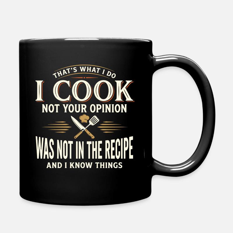 I cook and know things - Full Colour Mug - black