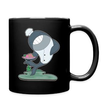 Whale Chef Chef Hat Cooking - Full Colour Mug - black - Right