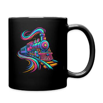 Steam locomotive - Full Colour Mug - black - Right