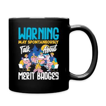 Lustiges Pfadfindergespräch Über Marit Abzeichen - Tasse einfarbig - Schwarz - Rechts