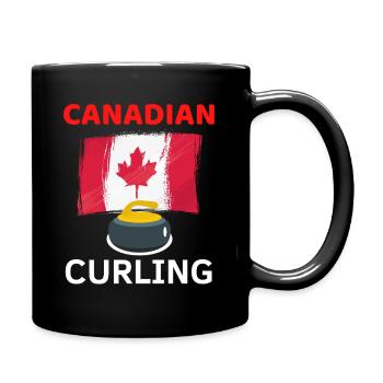 Curling and the Canadian Flag - Full Colour Mug - black - Right