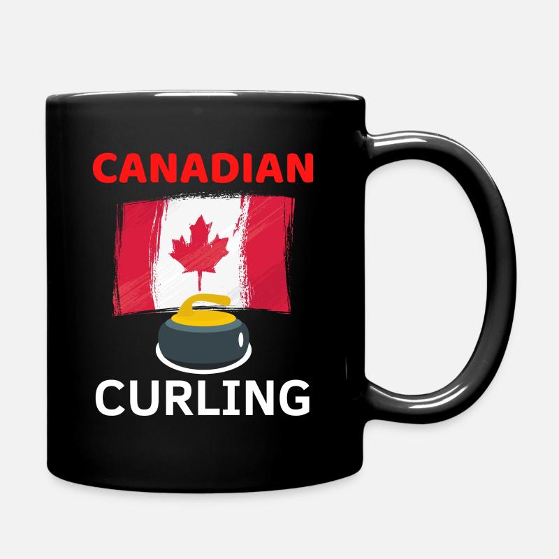 Curling und die kanadische Flagge - Tasse einfarbig - Schwarz
