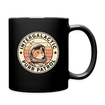 Intergalaktische Schnurrpatrouille | Space Katze - Tasse einfarbig - Schwarz - Rechts