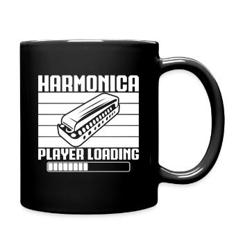 Harmonica Musican Player Loading Harmonica - Full Colour Mug - black - Right