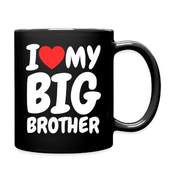 I Love My Big Brother Heart Funny Family - Full Colour Mug - black - Right
