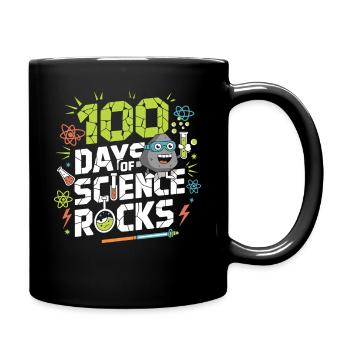 100 Tage Wissenschaft Rocks - Tasse einfarbig - Schwarz - Rechts