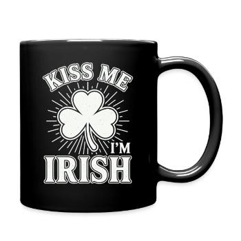 Citation de Kiss Me I’m Irish Shamrock Vintage - Mug uni - noir - Droite
