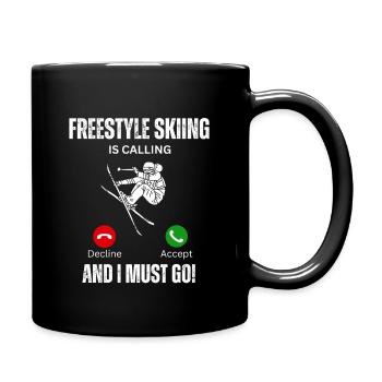 Freestyle-Ski-Berufung - Tasse einfarbig - Schwarz - Rechts