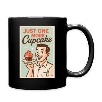 Just one more cupcake | Cupcake Humor Retro - Full Colour Mug - black - Right