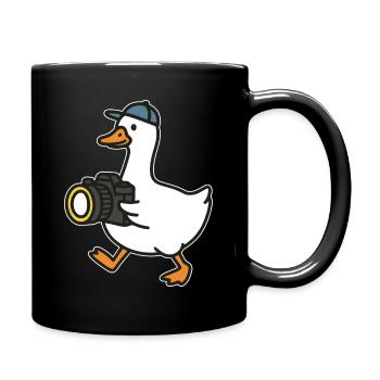 Ente mit Kamera Fotografie Enthusiast - Tasse einfarbig - Schwarz - Rechts