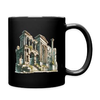 Ancient Ruins Architecture Illustration - Full Colour Mug - black - Right