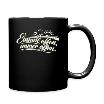 Once Open, Always Open Convertible Saying Retro - Full Colour Mug - black - Right