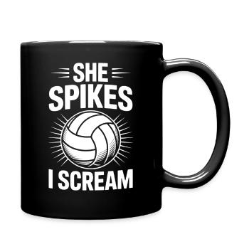 Drôle de cadeau de volley-ball en prononçant le volley-ball - Mug uni - noir - Droite