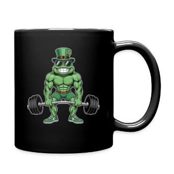 Leprechaun Frog Strength Training - Full Colour Mug - black - Right