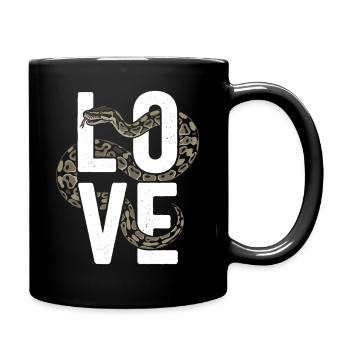 King Python Snakes LOVE Terrarium Python - Full Colour Mug - black - Right