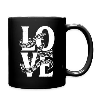 King Python Snakes LOVE Terrarium Python - Full Colour Mug - black - Right