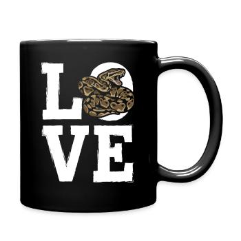 King Python Snakes LOVE Terrarium Python - Full Colour Mug - black - Right