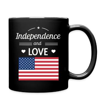 Independence and Love USA - Full Colour Mug - black - Right
