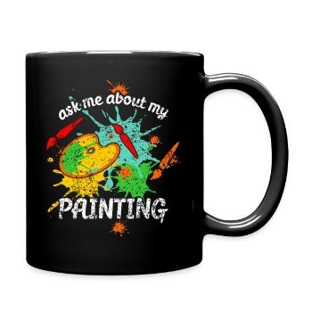 Conception de peinture, de pinceau et de palette pour peintre - Mug uni - noir - Droite