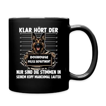 Hundehalter Geschenk Deutscher Schäferhund Gassi T - Tasse einfarbig - Schwarz - Rechts