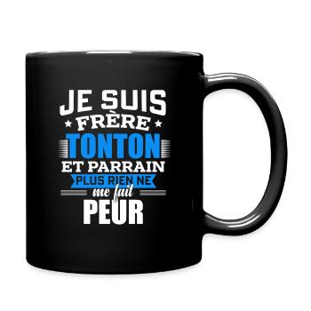 Ich bin Bruder Onkel und Pate Geschenkidee Onkel - Tasse einfarbig - Schwarz - Rechts