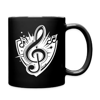 Notenschlüssel Musik Logo - Tasse einfarbig - Schwarz - Rechts