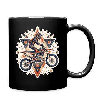 Motocross biker motorcycle cross trial enduro freestyle - Full Colour Mug - black - Right