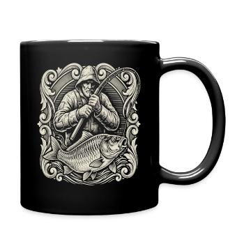 Illustration vintage de poisson-pêcheur - Mug uni - noir - Droite
