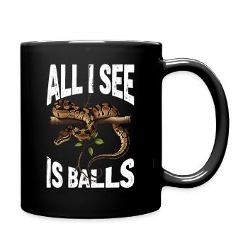 Königspython Schlangen Liebhaber Terrarium Python - Tasse einfarbig - Schwarz - Rechts
