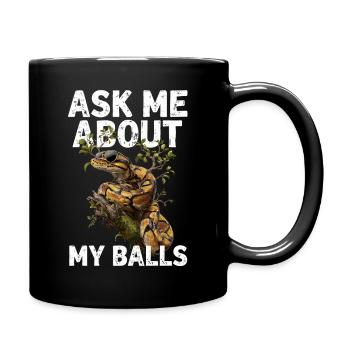 Königspython Schlangen Liebhaber Terrarium Python - Tasse einfarbig - Schwarz - Rechts