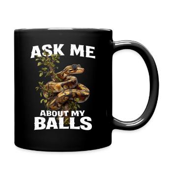 Königspython Schlangen Liebhaber Terrarium Python - Tasse einfarbig - Schwarz - Rechts