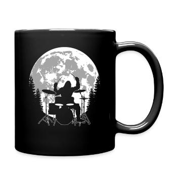 Bigfoot Drummer - Tasse einfarbig - Schwarz - Rechts