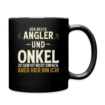 Angler Onkel Nicht einfach Hier bin ich Angeln - Tasse einfarbig - Schwarz - Rechts