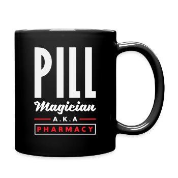 Pill magician, pharmacist, pharmacy technician - Full Colour Mug - black - Right