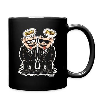 Twin pigs in pig duo in suit - Full Colour Mug - black - Right