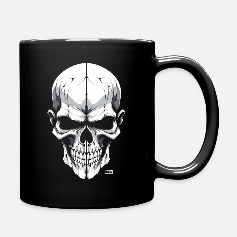 Monochrom Totenkopf weiß - Tasse einfarbig - Schwarz