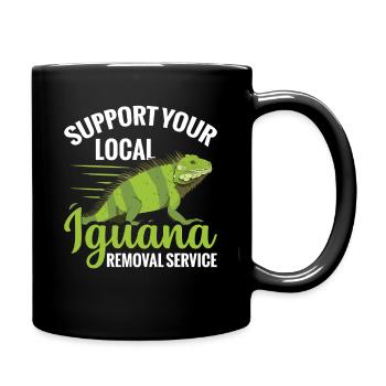  Support Your Local Iguana Removal Service Lizard - Full Colour Mug - black - Right