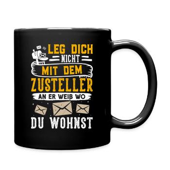 Postman DON'T MESS WITH THE DELIVERY MAN HE PROVES - Full Colour Mug - black - Right