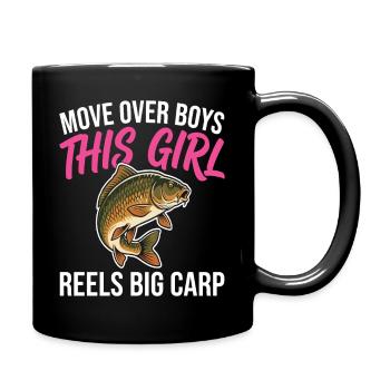 Cette fille déroule Big Carp Design - Mug uni - noir - Droite