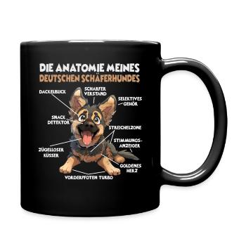 Deutscher Schäferhund Hundehalter Geschenk Gassi T - Tasse einfarbig - Schwarz - Rechts