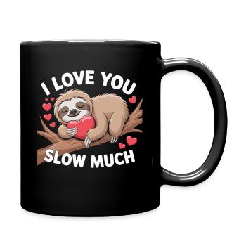 T-shirt Je t’aime beaucoup de temps – Paresseux avec le cœur - Mug uni - noir - Droite