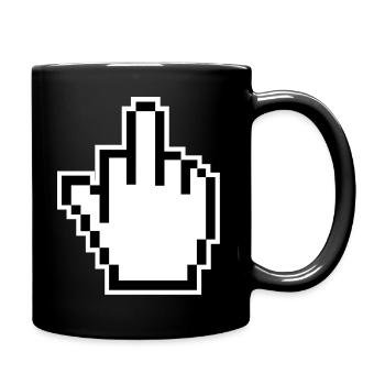 Mittelfinger Cursor Middlefinger - Tasse einfarbig - Schwarz - Rechts