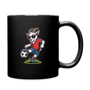 Un beau bouc de football avec des lunettes de soleil - Mug uni - noir - Droite
