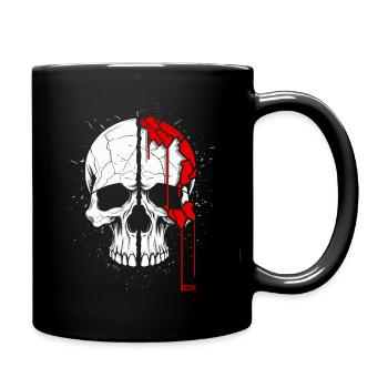 Totenkopf mit coolem Effekt - Tasse einfarbig - Schwarz - Rechts