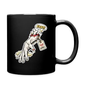 Fart Skeleton Zombie Hand Sticker - Full Colour Mug - black - Right