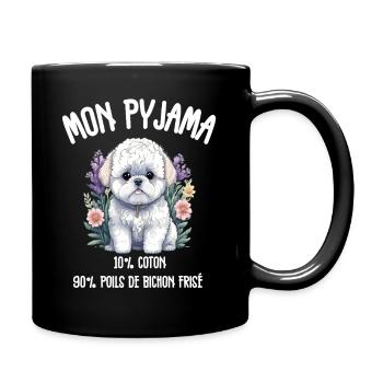 Pyjama Drôle Chien Bichon - Mug uni - noir - Droite