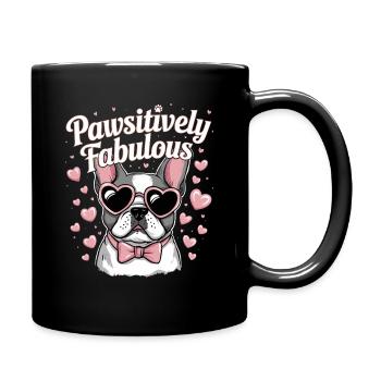 Pawsitively Fabulous French Bulldog - Full Colour Mug - black - Right