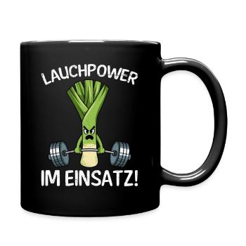 Gewichtheber LAUCHPOWER IM EINSATZ Lustiges - Tasse einfarbig - Schwarz - Rechts