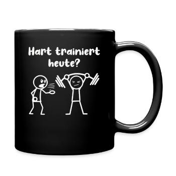 Stick figure BREAK FOR THE MUSCLES Funny - Full Colour Mug - black - Right